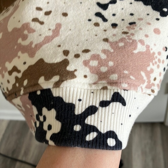Rag & Bone Poe NWOT splattered camo sweatshirt cropped small cotton/elastin - Picture 8 of 14